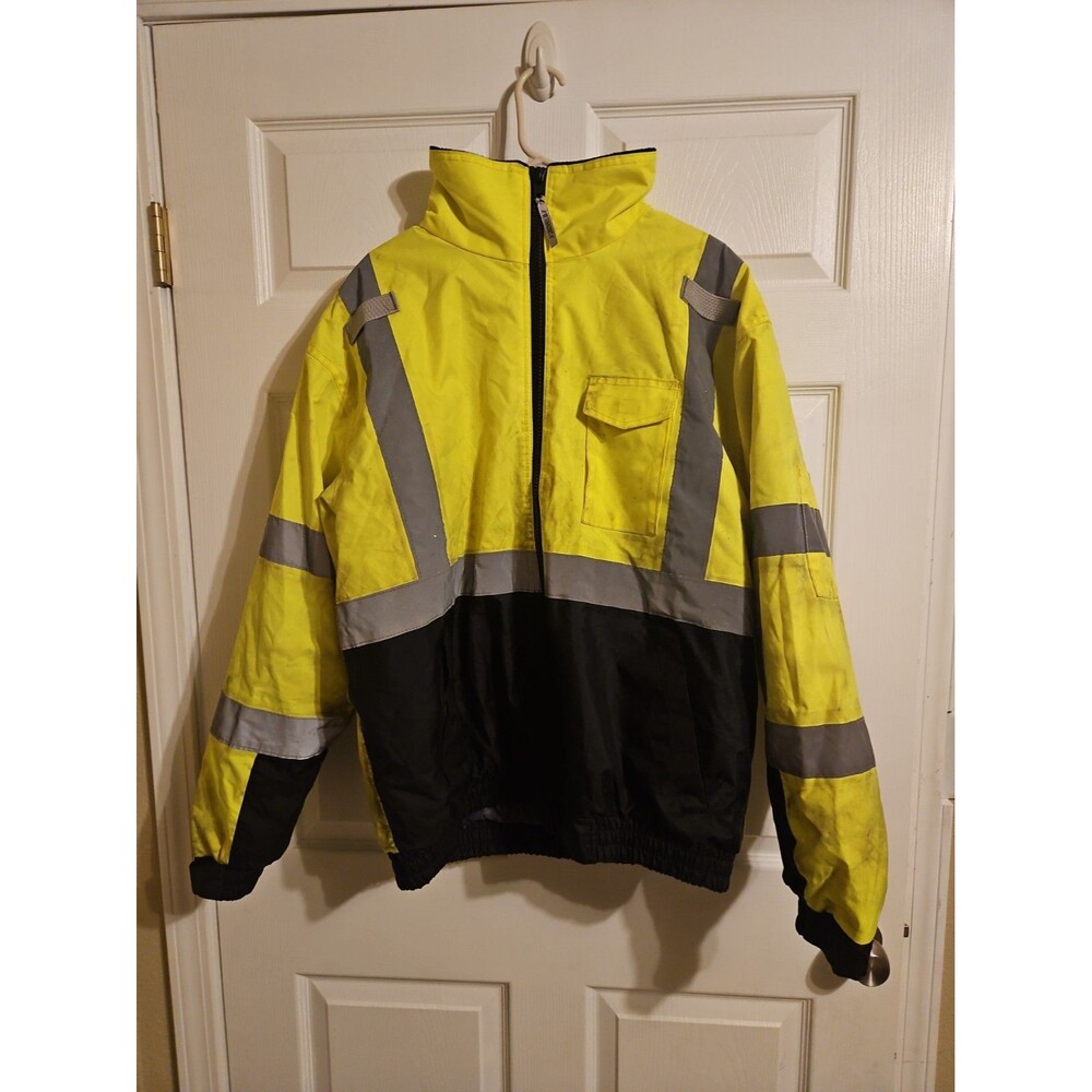 GloWear 8377 Type R Class 3 Quilted Bomber Jacket Mens Size XL Ergodyne Hi Vis